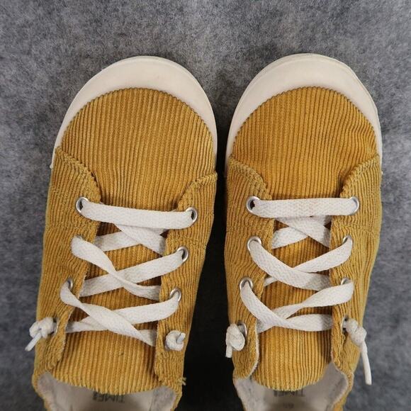 Time and Tru Shoes Women 6.5 Sneaker Casual Fashion Slip On Corduroy Yellow Flat - Picture 8 of 13